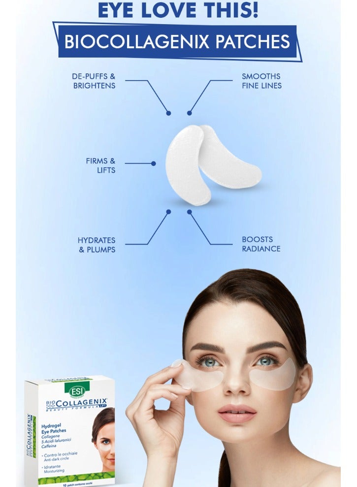 ESI Biocollagenix Hydrogel Eye Patches - Marine Collagen, Hyaluronic Acid & Caffeine for Dark Circle Reduction, Puffiness Relief, 30% Extra Hydration, Soothing Formula & Minimizing Under-Eye Wrinkles - Image 2