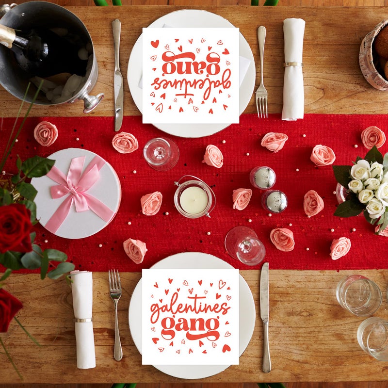 Luktastic Galentines Napkins, 50Pcs Galentines Gang Cocktail Paper Napkins, Girls Ladies Galentine's Day Decorations, Disposable Guest Hand Towels for Home Dinner Valentine's Day Party Supplies Tableware Decor - Image 5