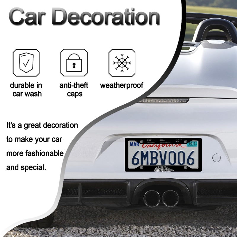 DGDRHZ Anime Star License Plate Framesï¼ŒWars Car Accessories for Women & Menï¼ŒCute License Plate Holderï¼ŒAluminum License Plate Frame Fits Standard US Vehicles Size 12.2 x 6 Inch (Black-2pcs) - Image 5