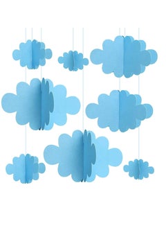 Excefore 16-Pack Fake Clouds for Ceiling, 3D Cloud Hanging Decorations, Artificial Cloud Props, Cloud Ornaments for Children Room, Nursery, Baby Baptism Party, Wedding, Stage Decor, Blue  - Image 1