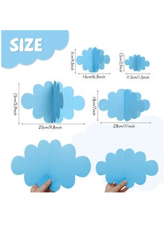 Excefore 16-Pack Fake Clouds for Ceiling, 3D Cloud Hanging Decorations, Artificial Cloud Props, Cloud Ornaments for Children Room, Nursery, Baby Baptism Party, Wedding, Stage Decor, Blue  - Image 2