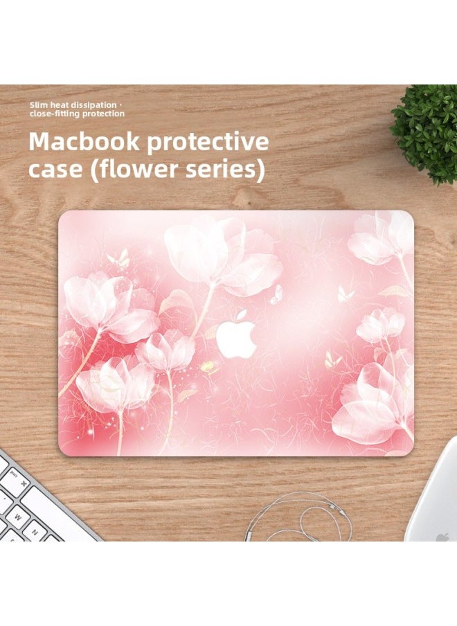 Generic - Suitable For Macbook Protective Case Apple Computer Notebook Pro16 Inch M1 Protective Cover Flower Series Shell-Color:KZ-496 Plum Blossom-Applicable Model:Pro/m1 13pro(/A2251/A2289/A2338) - Image 1
