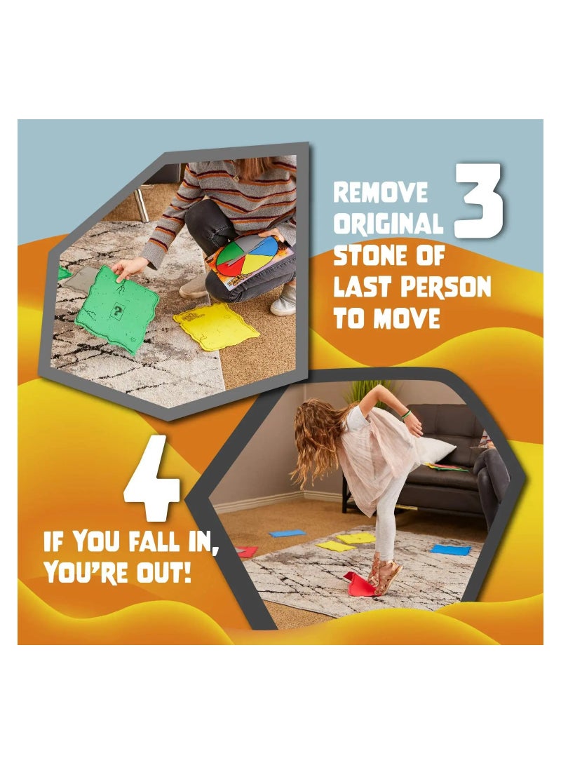 KASTWAVE Floor Games, The Floor is Lava!  The floor is Lava Escape Challenge Game for Kids, Indoor and Outdoor Active and Educational Play for Kids, Turntable Card Children's Ground Game Family Board Game Toy - Image 5