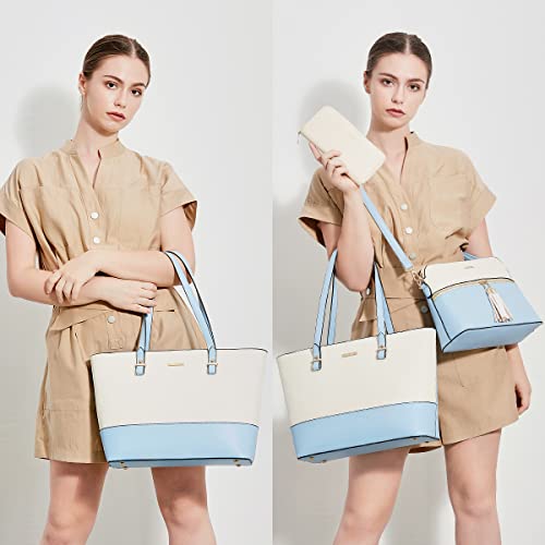 YTL Women Fashion Handbags Wallet Tote Bag Shoulder Bag Top Handle Satchel Purse Set 4pcs - Image 2