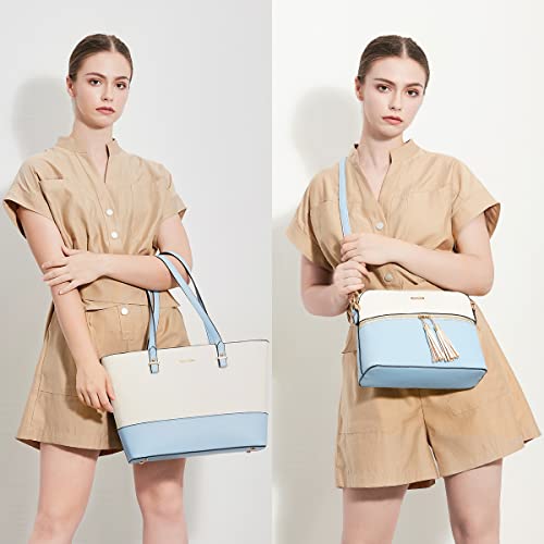 YTL Women Fashion Handbags Wallet Tote Bag Shoulder Bag Top Handle Satchel Purse Set 4pcs - Image 4