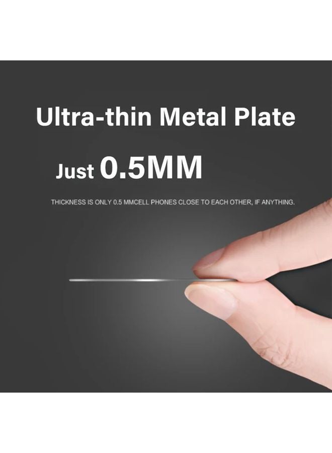 ألواح معدنية عالمية 2 قطعة دائرة من الصفيح الحديدي الفضي قرص حامل مغناطيسي ملصق خلفي للشحن اللاسلكي حامل مثبت - Image 5