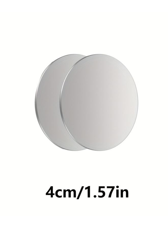 ألواح معدنية عالمية 2 قطعة دائرة من الصفيح الحديدي الفضي قرص حامل مغناطيسي ملصق خلفي للشحن اللاسلكي حامل مثبت - Image 1