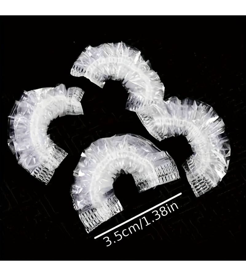 300pcs Transparent Disposable Ear Covers for Bathing Hair Dyeing Salon - Image 3