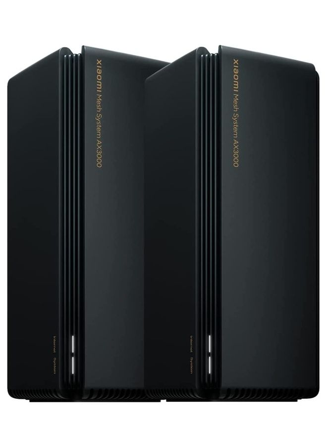 Xiaomi Mesh System AX3000 Wi-Fi 6 Router (2-Pack) 160MHz, speed up to 2976Mbps Black - Image 1