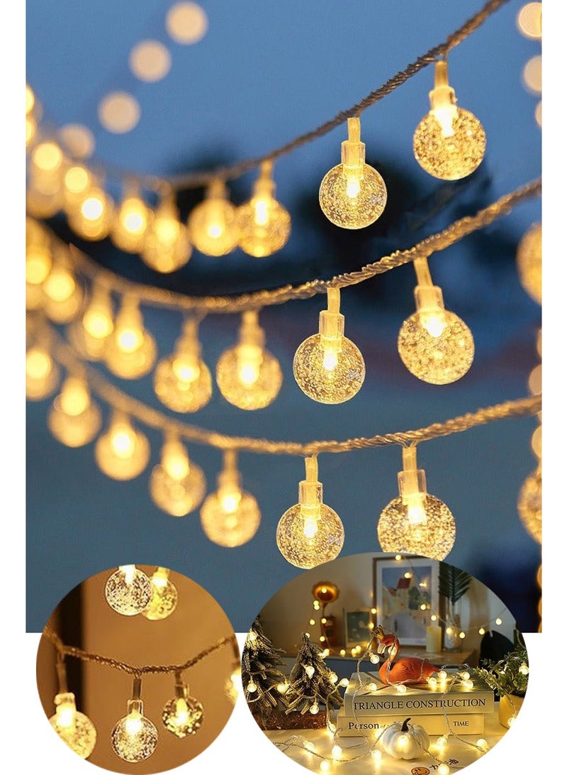 3M 20 LED Warm White Bubble Ball String Lights – Battery Powered (2xAA), Always On, 2.4cm Crystal Ball Fairy Lights for Indoor and Outdoor Decoration and Ramadan Decoration - Image 1