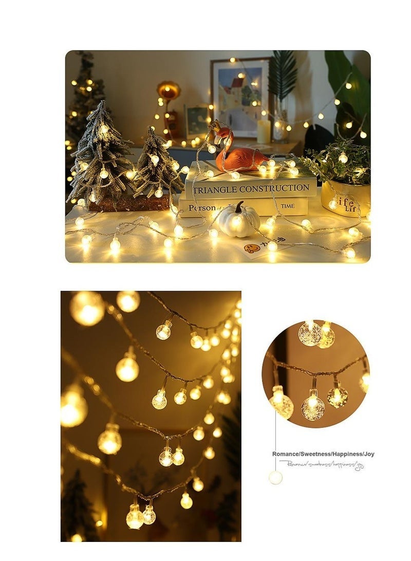 3M 20 LED Warm White Bubble Ball String Lights – Battery Powered (2xAA), Always On, 2.4cm Crystal Ball Fairy Lights for Indoor and Outdoor Decoration and Ramadan Decoration - Image 5