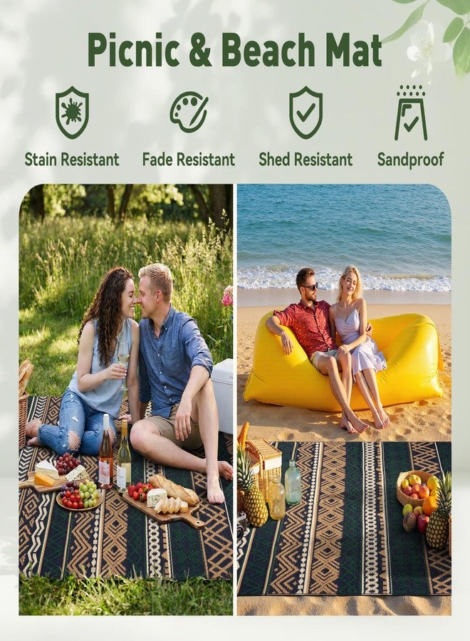 MontVoo Outdoor Rug Carpet 8x10 Waterproof-Patio Rug Mat Reversible RV Camping Rug Picnic Mat Plastic Straw Outside Rug for Balcony Porch Deck Beach-Boho Outdoor Area Rug for Patio Decor Colorful - Image 5
