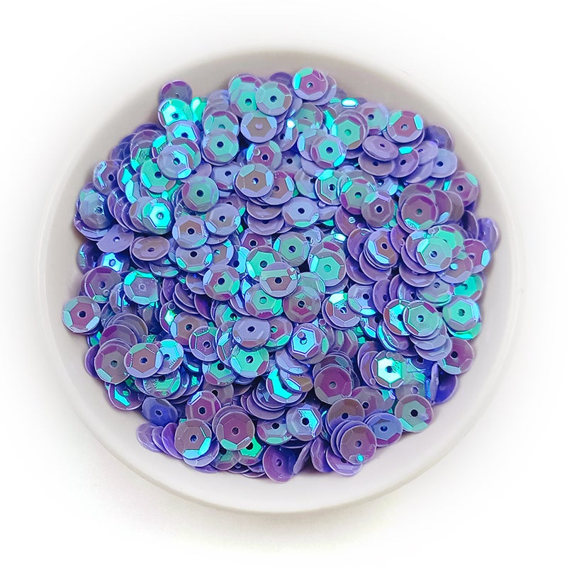 6mm Round Curved PVC Sequins for Sewing C31AB Purple - Image 1