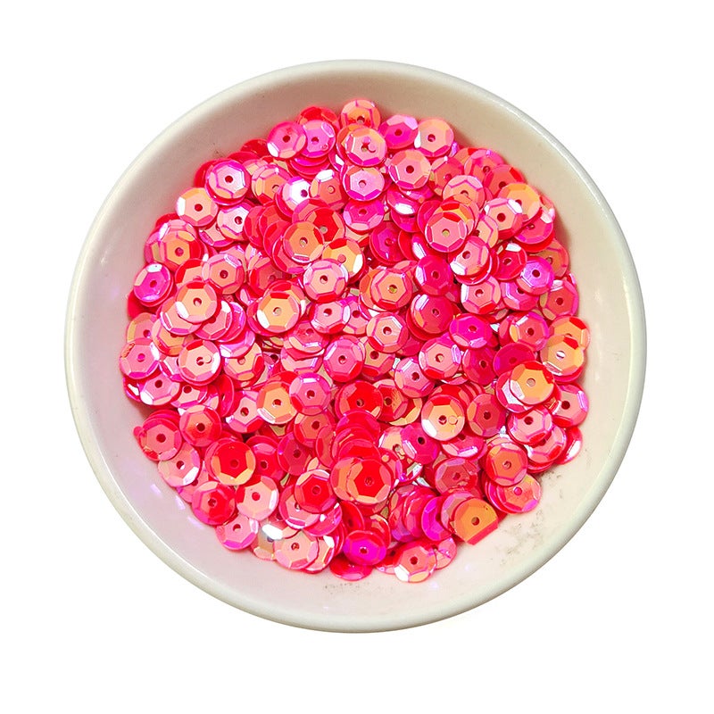 6mm Round Curved PVC Sequins for Sewing C31AB Purple - Image 3