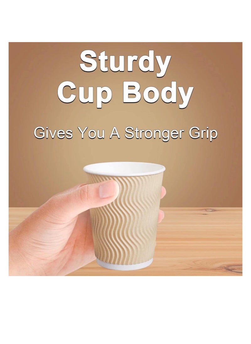 MahMir® 8oz. Brown Disposable Ripple Insulated Coffee Cups - Eco-Friendly Disposable Cups - Hot Beverage Corrugated Paper Cups - Sleeve Ripple Wall Paper Coffee Cups for Drink - Tea Cup (8 oz. 50pcs) - pzsku/Z67F669225A262ABF8746Z/45/_/1710434382/da9f5c9b-1110-4956-9578-4836288f2124