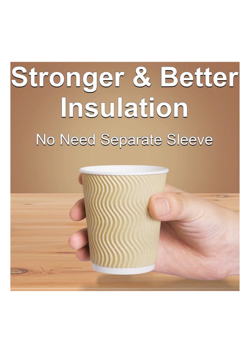 MahMir® 8oz. Brown Disposable Ripple Insulated Coffee Cups - Eco-Friendly Disposable Cups - Hot Beverage Corrugated Paper Cups - Sleeve Ripple Wall Paper Coffee Cups for Drink - Tea Cup (8 oz. 50pcs) - pzsku/Z67F669225A262ABF8746Z/45/_/1710434443/e1ba59ec-b04e-4265-bdc0-b7e636ed6153