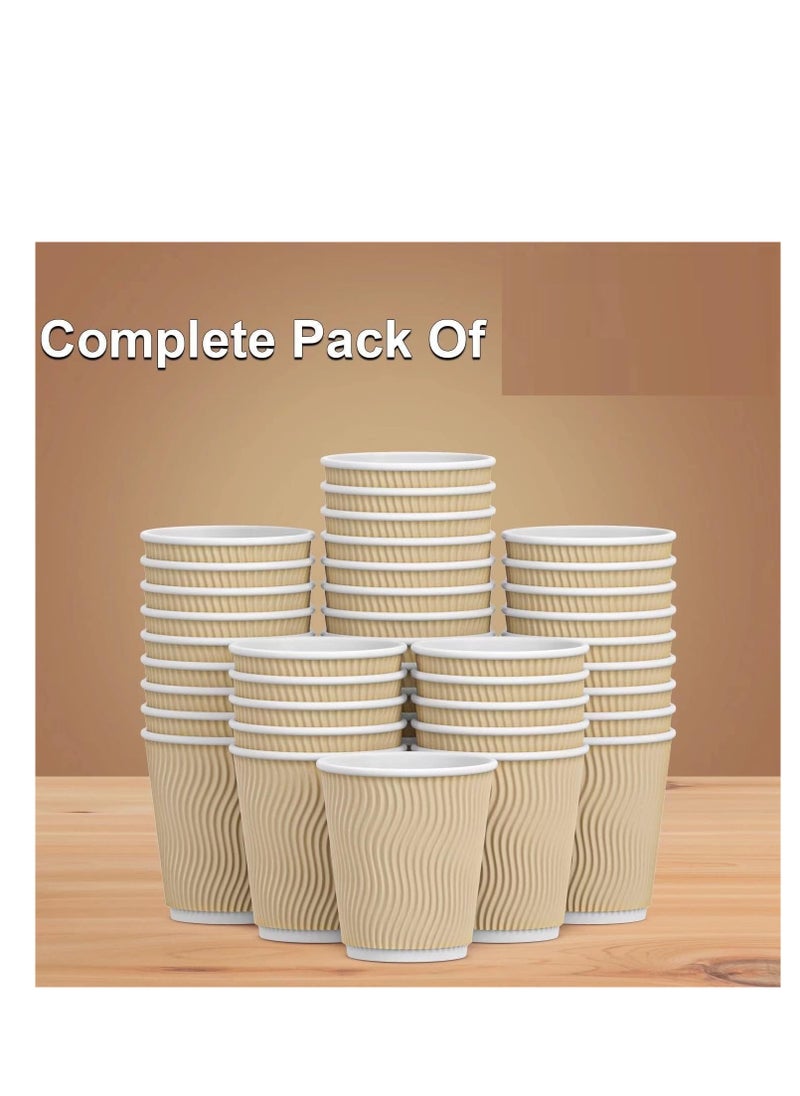 MahMir® 8oz. Brown Disposable Ripple Insulated Coffee Cups - Eco-Friendly Disposable Cups - Hot Beverage Corrugated Paper Cups - Sleeve Ripple Wall Paper Coffee Cups for Drink - Tea Cup (8 oz. 50pcs) - pzsku/Z67F669225A262ABF8746Z/45/_/1710434463/c7e47348-6875-48fc-8160-30859a779630