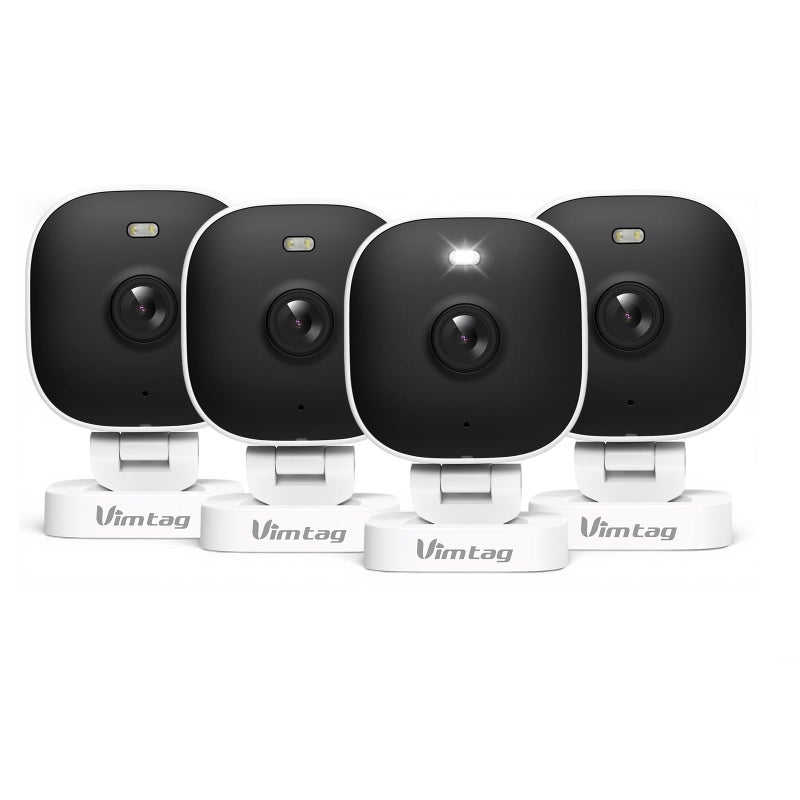 VIMTAG 4MP Security Camera, 2.4G/5G Outdoor Indoor Cameras for Home Security with Color Night Vision, Motion Activated Spotlight/Siren, IP66,2-Way Audio, Support Cloud/Card(not Include), Wired, 4Pack - Image 1