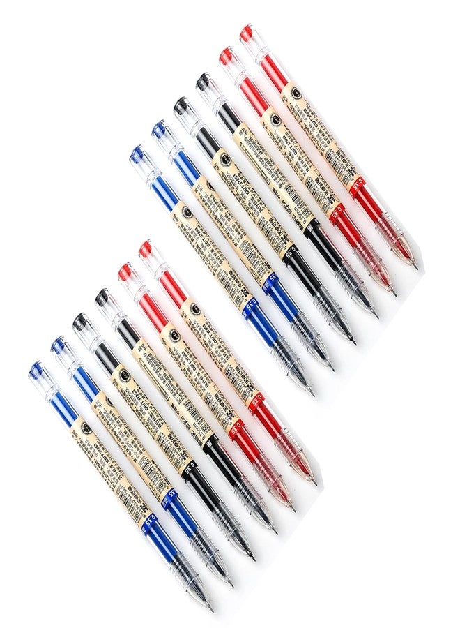 BEMLP Gel Ink Pen Quick Drying Liquid Ink Pens fine point Japanese Style Pens 0.38 mm Ballpoint Maker Pen School Office student Exam Writing Stationery Supply Technical Pens 12Pcs(4 Black 4Blue 4Red) - Image 1