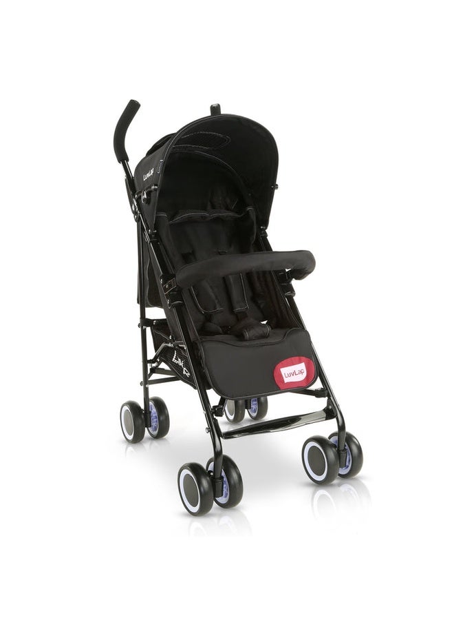 Luvlap City Baby Stroller/Buggy, Lightweight, Compact & Travel Friendly Baby pram, for 6-36 Months Baby, 5 Point Safety Harness, Adjustable seat Recline, extendable Canopy, 15Kg Capacity (Black) - Image 1