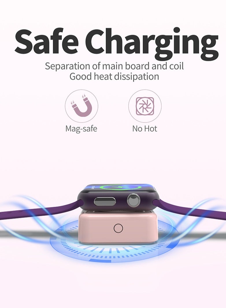Manopola Portable Charger for Apple Watch Battery Pack with Fast Charging for iWatch,Compact 1200mAh Wireless Magnetic Power Bank with Keychain for Apple Watch Series9/8/7/6/5/4/3/2/SE/Ultra/Ultra2  - Image 3