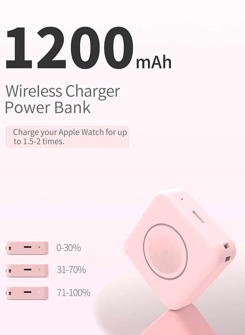 Manopola Portable Charger for Apple Watch Battery Pack with Fast Charging for iWatch,Compact 1200mAh Wireless Magnetic Power Bank with Keychain for Apple Watch Series9/8/7/6/5/4/3/2/SE/Ultra/Ultra2  - Image 5