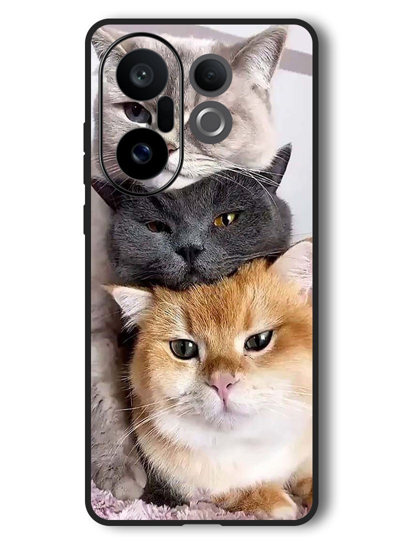 Theodor Case Compatible with Vivo X200 FE 6.31 Inch Protection Shockproof Bumper Cover Cats - Image 1