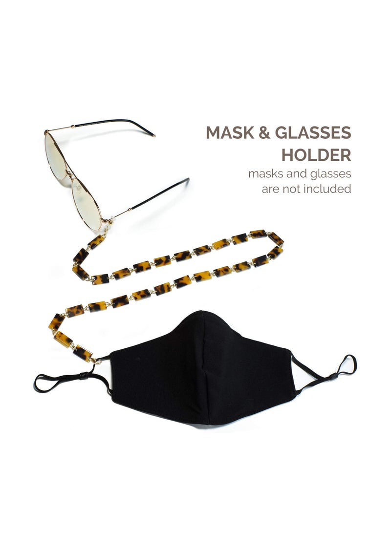 SYOSI SYOSI Mask Chain Tortoise Eyeglass Holder, Lanyard Around Neck for Women Girls, Resin Sunglass Chain Necklace for Adult  - Image 3