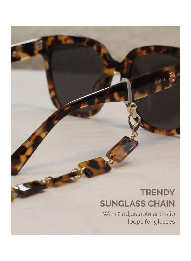 SYOSI SYOSI Mask Chain Tortoise Eyeglass Holder, Lanyard Around Neck for Women Girls, Resin Sunglass Chain Necklace for Adult  - Image 2