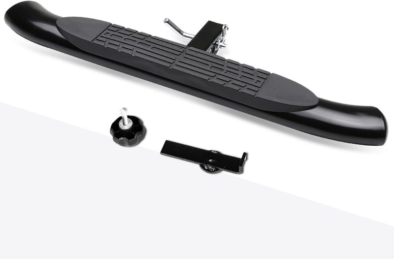 PM Performotor Fits 2" Receiver Universal 37" x 4" Black Steel Oval Curved Hitch Step Rear Bumper Guard for Trailer Pickup Truck - Image 1