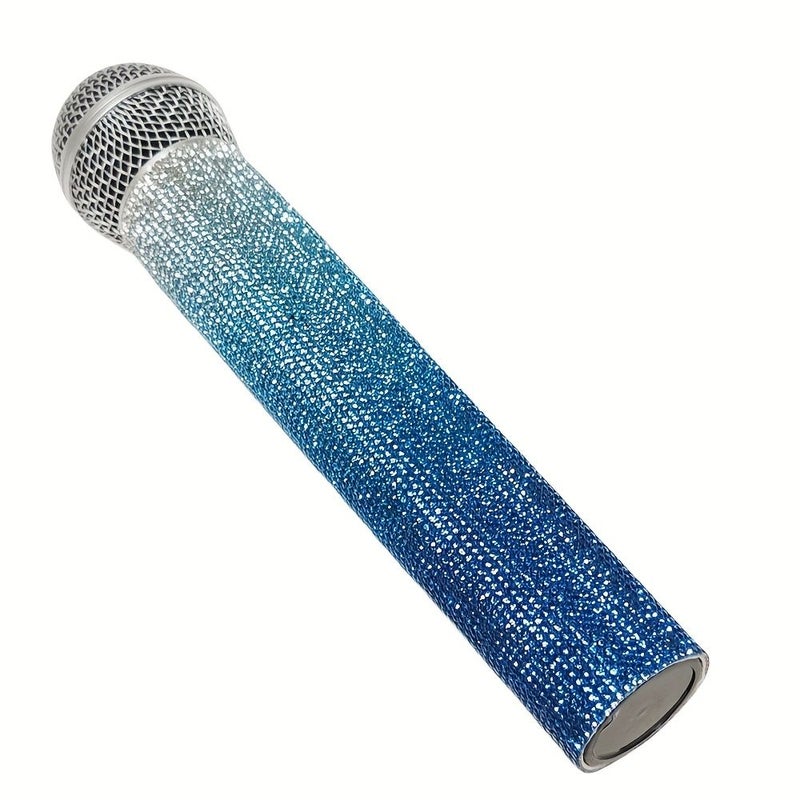 Colorful Glittering Rhinestone Microphone Sleeve for Handheld Cordless Mic Performance Sparkle - Image 5