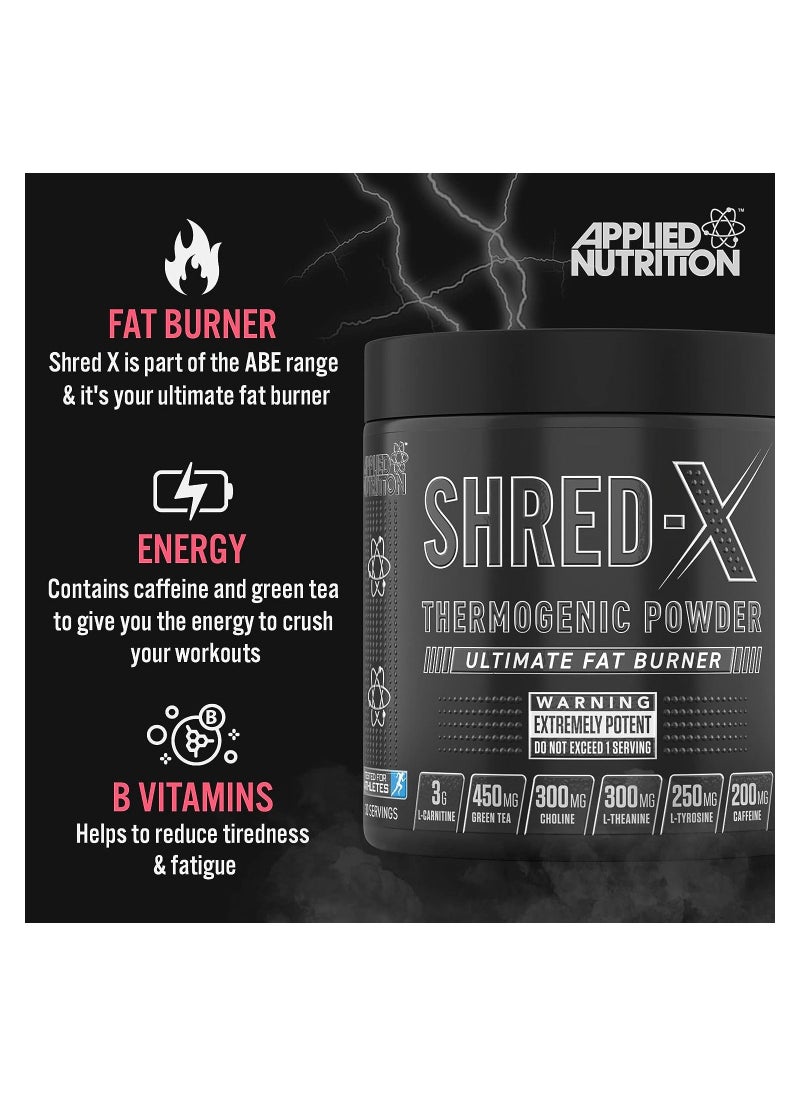 Applied Nutrition - Applied Nutrition Shred X Fat Burner - ABE All Black Everything Fat Burner, Thermo Weight Management (300g - 30 Servings) (Sour Gummy Bear) - Image 1