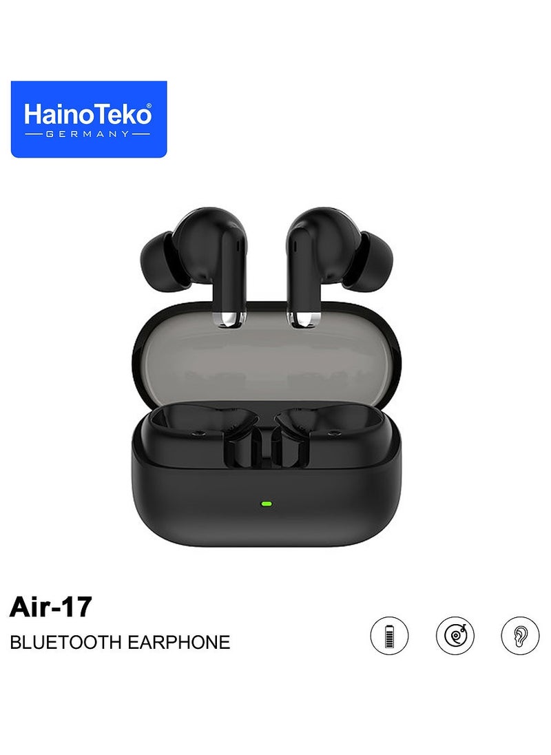 Haino Teko Haino Teko Air-17 True Wireless Earphone Bass Music and Super Clear Mic Designed for Android Mobiles and Tablets Black  - Image 1