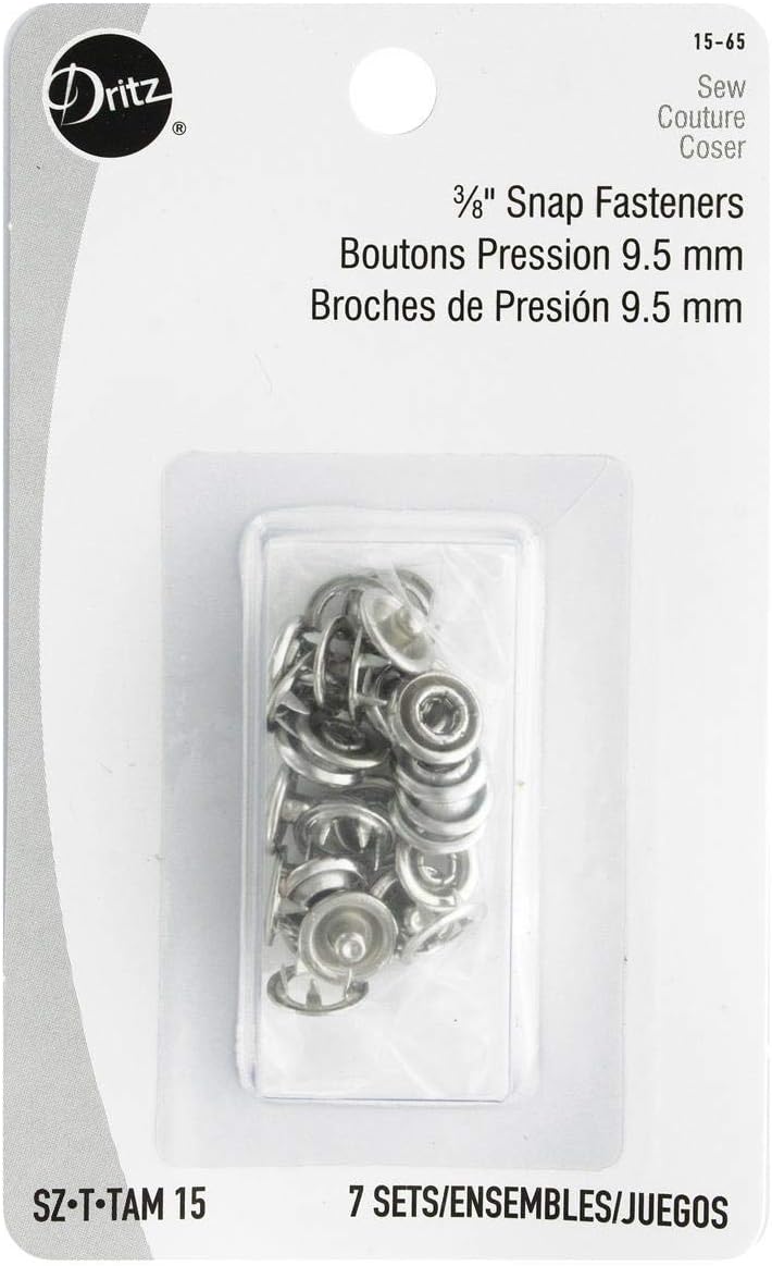 Dritz 1565 Snap Fasteners Size 15 38Inch Nickel 7Count - Image 1