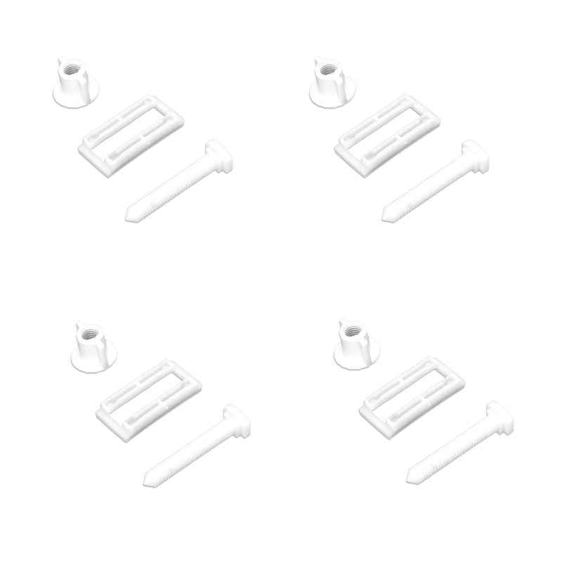 Ruimou 4PCS Toilet Seat Hinged Bolt Nuts(Rectangular),Plastic Toilet Seat Cover Hinge Blind Hole Fit Most Split Toilet Seats -White - Image 1