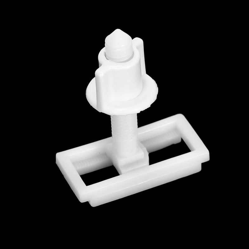Ruimou 4PCS Toilet Seat Hinged Bolt Nuts(Rectangular),Plastic Toilet Seat Cover Hinge Blind Hole Fit Most Split Toilet Seats -White - Image 3
