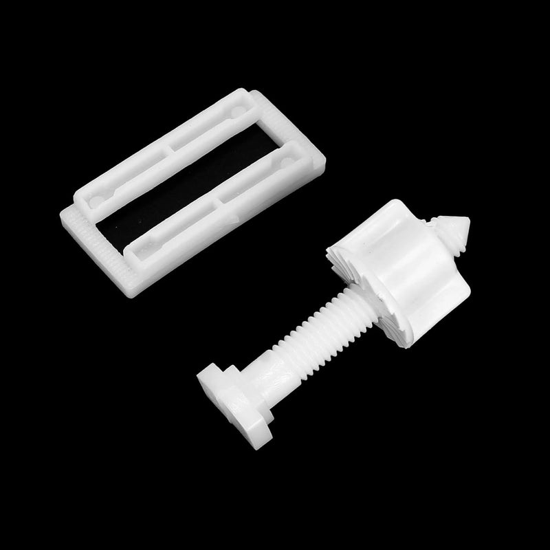 Ruimou 4PCS Toilet Seat Hinged Bolt Nuts(Rectangular),Plastic Toilet Seat Cover Hinge Blind Hole Fit Most Split Toilet Seats -White - Image 4