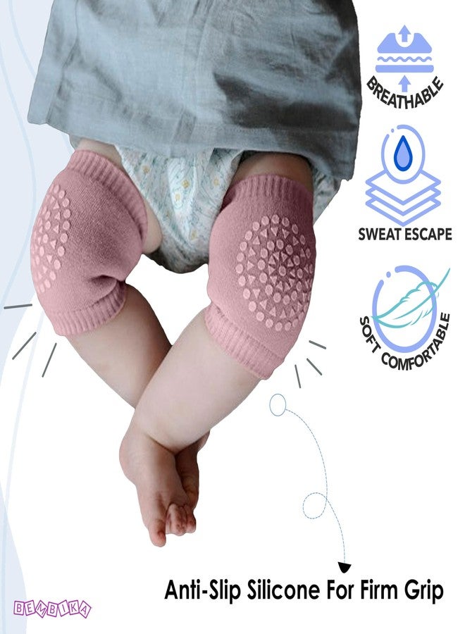 بيمبيكا واقيات ركبة الأطفال من بيمبيكا للزحف - واقيات ركبة ناعمة وقابلة للتمدد ومضادة للانزلاق للأطفال الرضع والصغار، غطاء ركبة آمن ومريح، من 6 إلى 18 شهرًا - (من 6 إلى 18 شهرًا | لون وردي فاتح) - Image 5