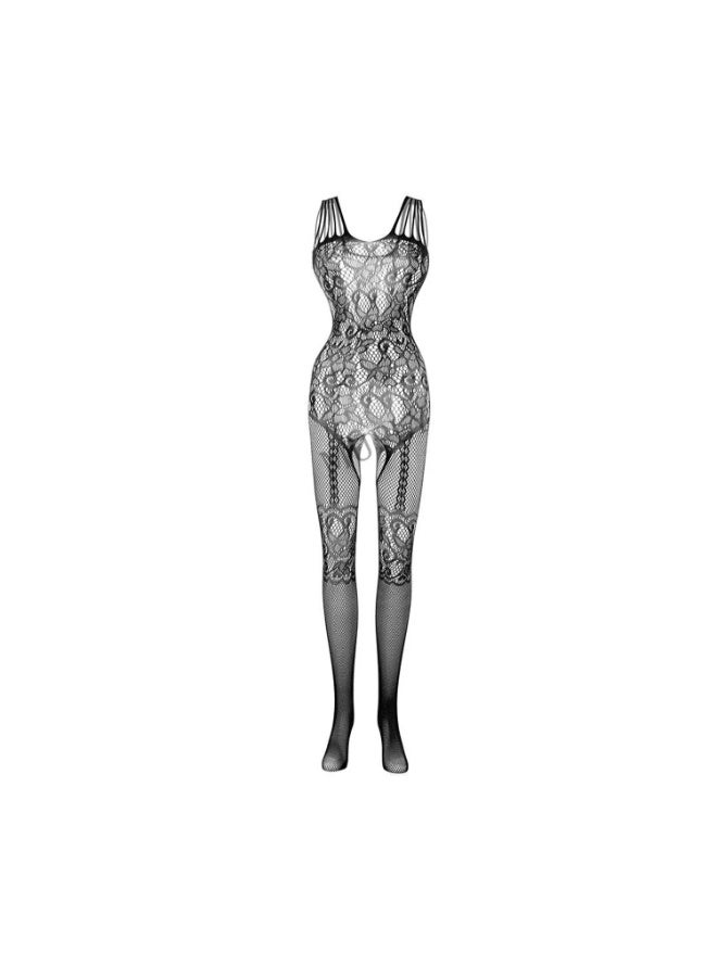 LAIFER Sexy Bodystocking Lingerie for Women – Black Nylon Body Socks, Flexible Fabric, Comfortable Cut, One Size - Image 1