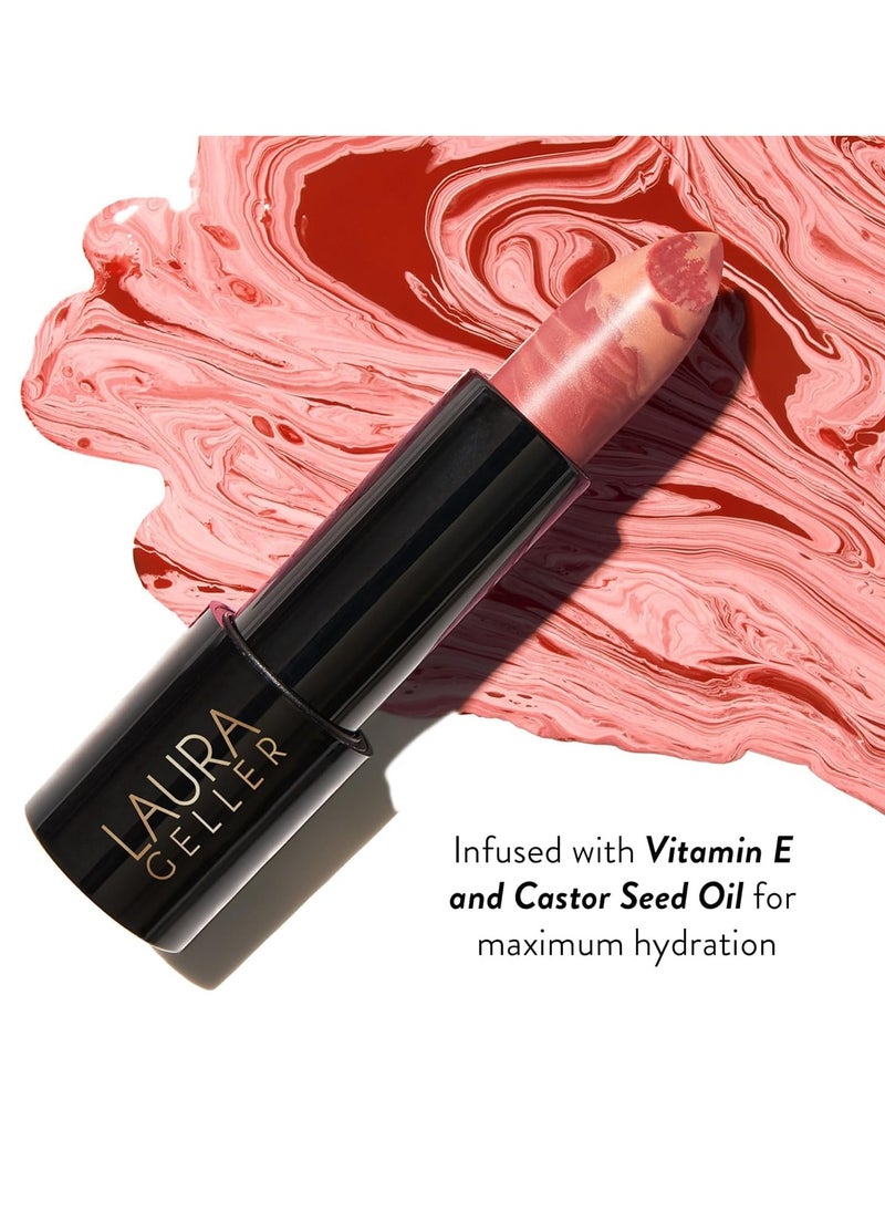 LAURA GELLER NEW YORK LAURA GELLER NEW YORK Italian Marble Sheer Lipstick - Honey Bun - Hydrating & Lightweight - Vitamin E & Caster Seed Oil - Cream Finish  - Image 4