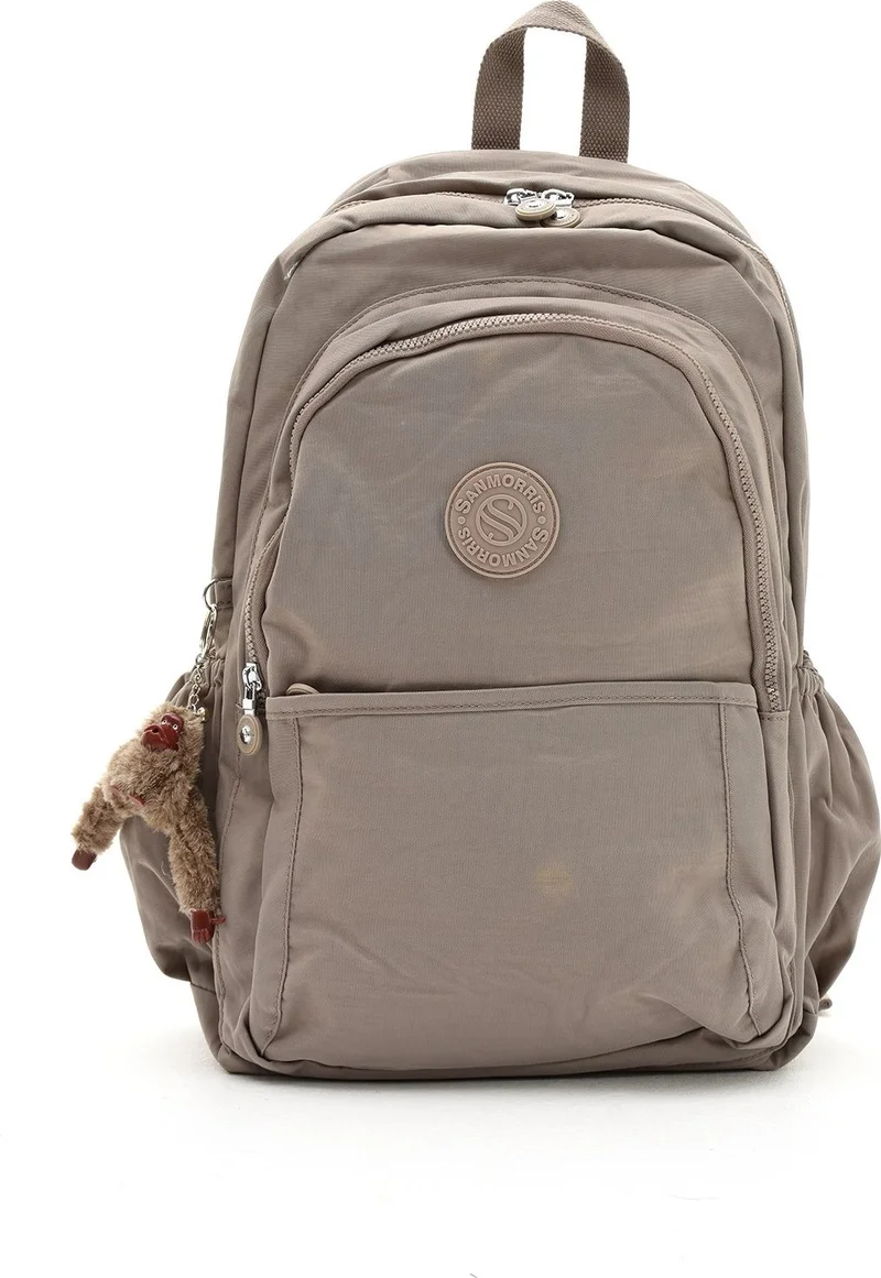 Çanta Trend Bag Trend Sanmorris Unisex Water Resistant Crinkle Fabric Multi Compartment Large Size School and Backpack Bag