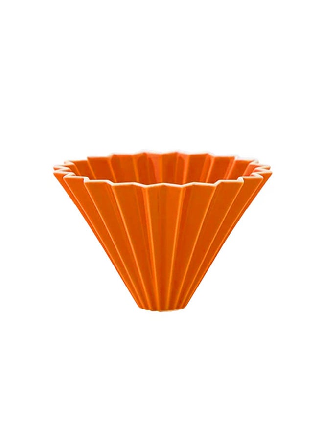 Origami Ceramic Dripper M with Plastic Holder - Pour Over Coffee Maker - Compatible with VCF-02 and Wave 185 filters - Color Orange  - Image 2