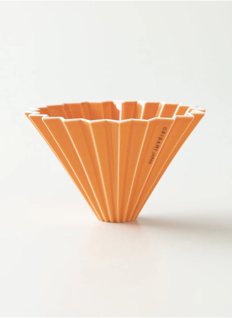 Origami Ceramic Dripper M with Plastic Holder - Pour Over Coffee Maker - Compatible with VCF-02 and Wave 185 filters - Color Orange  - Image 5