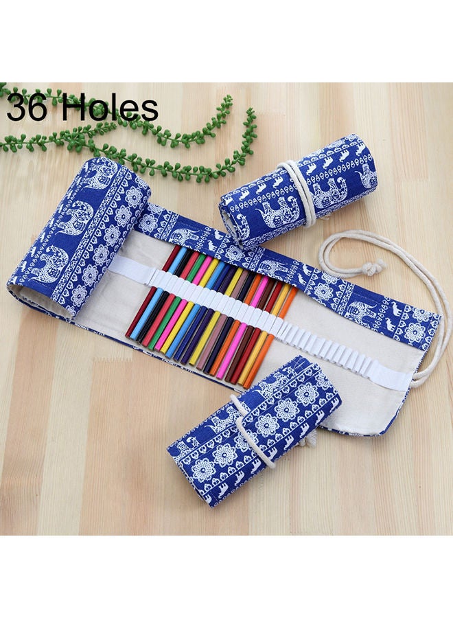 NIBEMINENT 36 Slots Ethnic Elephant Print Pen Bag Multicolour