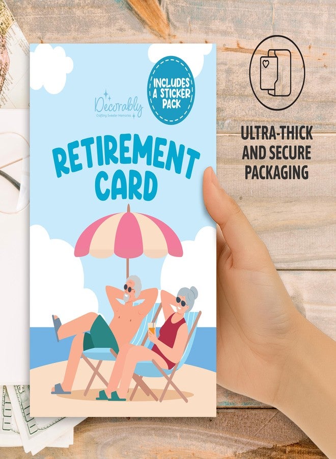 Decorably 5x7in Handmade Individual Happy Retirement Card with Cork Layer and Checklist Cutout, Fun Retirement Card for Man and Woman Set with Envelope and Stickers, with Printed Message Inside - Image 4
