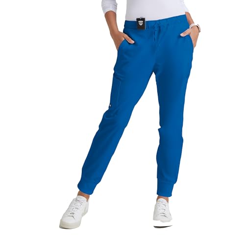 BARCO Grey’s Anatomy Classic Kira Scrub Jogger for Women – New Royal, 5-Pocket Yoga Style Mid-Rise Pants with Natural Stretch, Soil Release Fabric, and Super-Soft Finish – Large, Regular Fit - Image 1