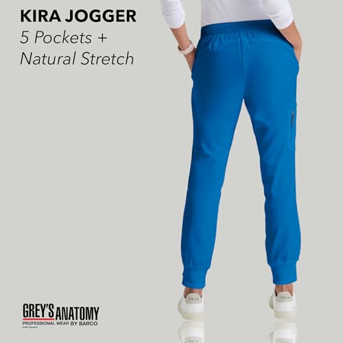 BARCO Grey’s Anatomy Classic Kira Scrub Jogger for Women – New Royal, 5-Pocket Yoga Style Mid-Rise Pants with Natural Stretch, Soil Release Fabric, and Super-Soft Finish – Large, Regular Fit - Image 2