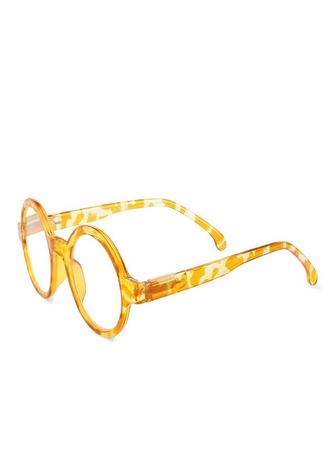 AEC Librarian3 Reading Glasses +1.25 Power Full Rim Stylish Dual-Tone Plastic Frame Eyeglasses with Turtle Shell Design & Soft Sleeve Case for Men and Women (Sunshine Yellow) - Image 1