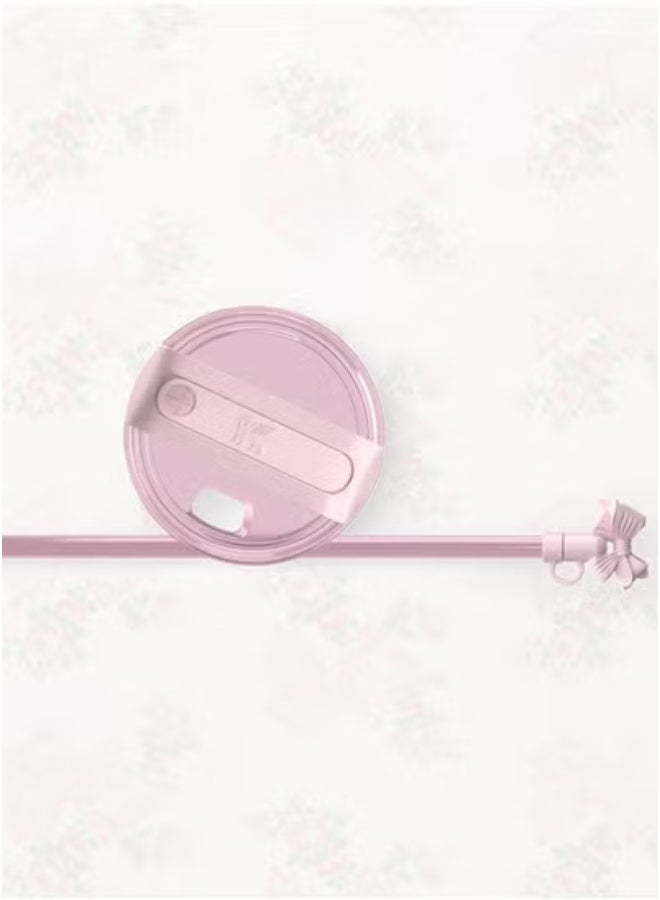 Stanley Stanley Love Shack Fancy H2.0 Flow State 40oz Rosa Beaux Pink Tumbler, Stainless Steel Vacuum Insulated Quencher with Lid, Straw and Stopper in Elegant Gift-Ready Packaging, Keeps Drinks Cold for Hours  - Image 3