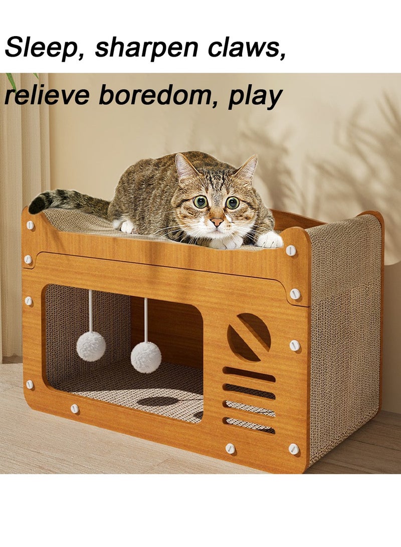 Kidle Cat Scratching Board Board Cat Cat Claw Board Cat House Cat Nest Cardboard Cats House for Cats Kittens Scratch Box Board for Cat Scratching Post for Indoor Cats Bed - Image 2